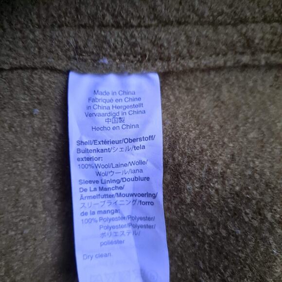 J. Crew Swingy Mock Neck Coat Italian Boiled Wool Full Zip Jacket Green Size XL - Picture 11 of 15